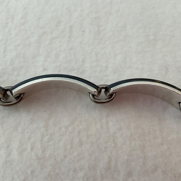 TIFFANY & CO. Vintage 1837 Silver & Midnight Titanium Bar Link Bracelet - Picture 7 of 16